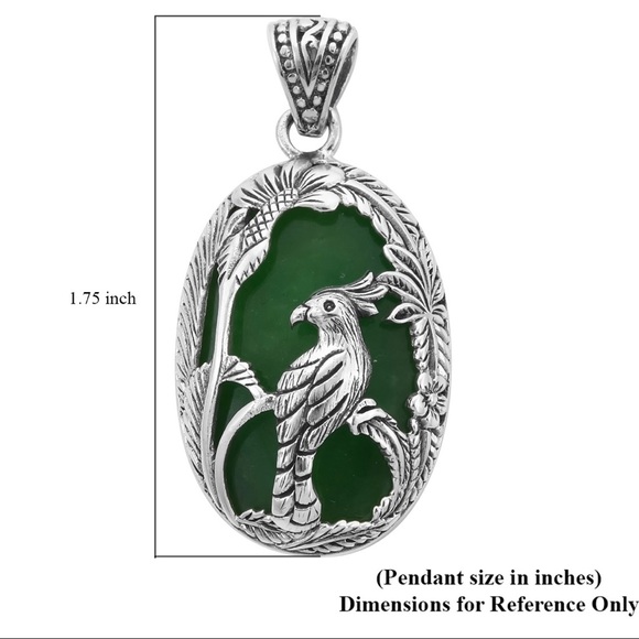 NWOT Exquisite Green Jade Pendant In Sterling Silver - Picture 5 of 7